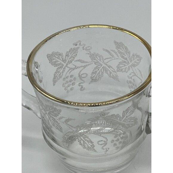 Vintage Bartlett Collins Frosted Grapes Cream & Sugar Set W/Gold Rim - Picture 5 of 6